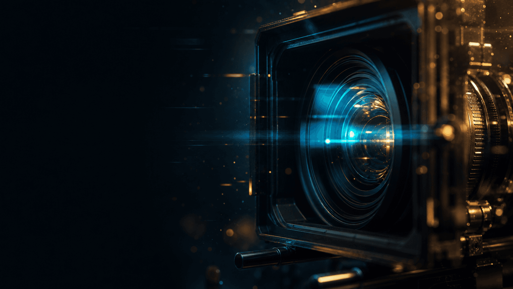 Anamorphic cinema lens with VFX light particles